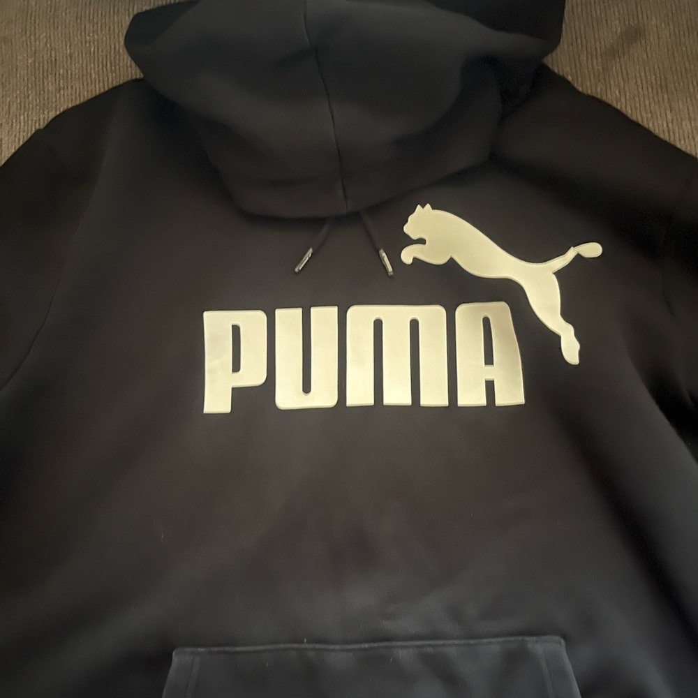 Puma Black Hoodie with White Logo
